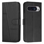 For Google Pixel 10 / 10 Pro Stitching Calf Texture Buckle Leather Phone Case(Black)