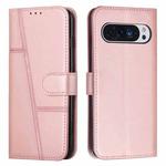 For Google Pixel 10 Pro XL Stitching Calf Texture Buckle Leather Phone Case(Pink)