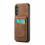 For Samsung Galaxy A14 5G Fierre Shann Crazy Horse Card Holder Back Cover PU Phone Case(Brown)