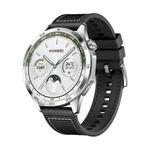 For Huawei Watch GT4 46mm Nylon Hybrid Braid Silicone Watch Band, Size: 22mm(Black)