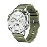 For Huawei Watch GT4 46mm Nylon Hybrid Braid Silicone Watch Band, Size: 22mm(Green)