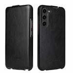 For Samsung Galaxy S24 5G Fierre Shann 64 Texture Vertical Flip PU Leather Phone Case(Black)