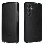 For Samsung Galaxy S25+ 5G Fierre Shann 64 Texture Vertical Flip PU Leather Phone Case(Black)
