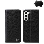 For Samsung Galaxy S24+ 5G Fierre Shann Crocodile Texture Magnetic Genuine Leather Phone Case(Black)