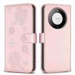 For Huawei Mate 60 Pro / 60 Pro+ Four-leaf Embossed Leather Phone Case(Pink)