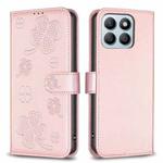 For Honor X8b Four-leaf Embossed Leather Phone Case(Pink)