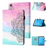 For Samsung Galaxy Tab A9+ Coloured Drawing Stitching Smart Leather Tablet Case(Colorful Mandala)