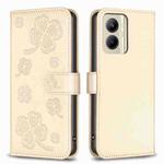 For Realme C33 Four-leaf Embossed Leather Phone Case(Gold)