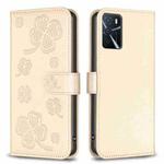 For OPPO A16 / A16s / A54s Four-leaf Embossed Leather Phone Case(Gold)