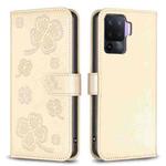 For OPPO A76 5G / A36 4G Four-leaf Embossed Leather Phone Case(Gold)