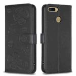 For OPPO A92 / A72 / A52 Four-leaf Embossed Leather Phone Case(Black)