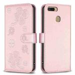 For OPPO A92 / A72 / A52 Four-leaf Embossed Leather Phone Case(Pink)