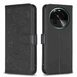 For OPPO Find X6 Four-leaf Embossed Leather Phone Case(Black)