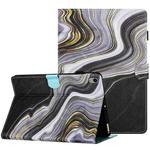 For Lenovo Tab P11 Marble Pattern Stitching Smart Leather Tablet Case(Black Gold)