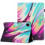 For iPad 11 Pro 2020 / Air 4 10.9 Marble Pattern Stitching Smart Leather Tablet Case(Rose Blue)