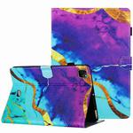 For iPad 11 Pro 2020 / Air 4 10.9 Marble Pattern Stitching Smart Leather Tablet Case(Purple Blue)