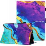 For iPad mini 5 / 4 / 3 / 2 / 1 Marble Pattern Stitching Smart Leather Tablet Case(Purple Blue)