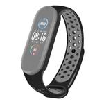 For Xiaomi Mi Band 5 Two-tone Silicone Breathable Watch Band(Black Gray)