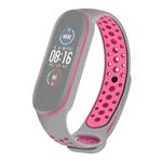 For Xiaomi Mi Band 5 Two-tone Silicone Breathable Watch Band(Gray Pink)