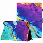 For Amazon Kindle Fire HD 8 2016 Marble Pattern Stitching Smart Leather Tablet Case(Purple Blue)