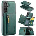 For Samsung Galaxy S23 FE 5G DG.MING M5 Series Zip RFID Multi Card Detachable Leather Phone Case(Green)