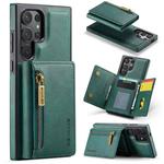 For Samsung Galaxy S24 Ultra 5G DG.MING M5 Series Zip RFID Multi Card Detachable Leather Phone Case(Green)