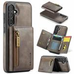 For Samsung Galaxy S24+ 5G DG.MING M5 Series Zip RFID Multi Card Detachable Leather Phone Case(Coffee)