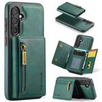 For Samsung Galaxy S24 FE 5G DG.MING M5 Series Zip RFID Multi Card Detachable Leather Phone Case(Green)