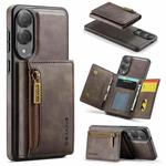 For Samsung Galaxy S25 Edge 5G DG.MING M5 Series Zip RFID Multi Card Detachable Leather Phone Case(Coffee)