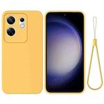 For Infinix Zero 30 4G Solid Color Liquid Silicone Dropproof Full Coverage Phone Case(Yellow)