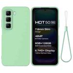 For Infinix Hot 50 5G Solid Color Liquid Silicone Dropproof Full Coverage Phone Case(Green)