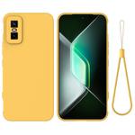 For Infinix GT 30 Pro Solid Color Liquid Silicone Dropproof Full Coverage Phone Case(Yellow)