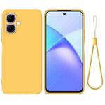 For Infinix Smart 10 4G / Tecno Pop 10 Solid Color Liquid Silicone Dropproof Full Coverage Phone Case(Yellow)