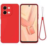 For vivo Y28 4G Solid Color Liquid Silicone Dropproof Full Coverage Phone Case(Red)