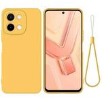 For vivo Y28 4G Solid Color Liquid Silicone Dropproof Full Coverage Phone Case(Yellow)