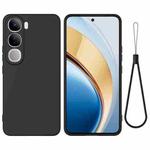 For vivo V40 Lite 5G / 4G IDN Solid Color Liquid Silicone Dropproof Full Coverage Phone Case(Black)