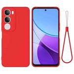 For vivo Y19s Solid Color Liquid Silicone Dropproof Full Coverage Phone Case(Red)