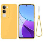 For vivo Y19s Solid Color Liquid Silicone Dropproof Full Coverage Phone Case(Yellow)