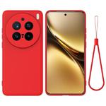 For vivo X200 Pro Solid Color Liquid Silicone Dropproof Full Coverage Phone Case(Red)