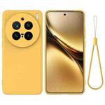For vivo X200 Pro Solid Color Liquid Silicone Dropproof Full Coverage Phone Case(Yellow)
