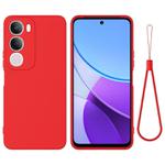 For vivo Y29 5G Solid Color Liquid Silicone Dropproof Full Coverage Phone Case(Red)