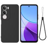 For vivo Y29 5G Solid Color Liquid Silicone Dropproof Full Coverage Phone Case(Black)
