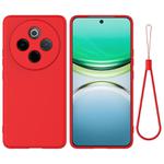 For vivo Y300 Pro Solid Color Liquid Silicone Dropproof Full Coverage Phone Case(Red)