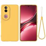 For vivo V50 Solid Color Liquid Silicone Dropproof Full Coverage Phone Case(Yellow)