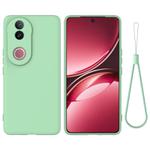 For vivo V50 Solid Color Liquid Silicone Dropproof Full Coverage Phone Case(Green)