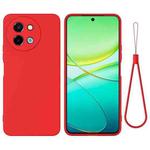 For vivo Y58 5G Solid Color Liquid Silicone Dropproof Full Coverage Phone Case(Red)