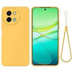 For vivo Y58 5G Solid Color Liquid Silicone Dropproof Full Coverage Phone Case(Yellow)