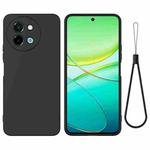 For vivo Y58 5G Solid Color Liquid Silicone Dropproof Full Coverage Phone Case(Black)