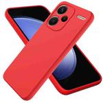 For Xiaomi Redmi Note 13 Pro+ 5G Global Solid Color Liquid Silicone Dropproof Full Coverage Phone Case(Red)