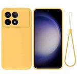 For Xiaomi Redmi K70/K70 Pro Solid Color Liquid Silicone Dropproof Full Coverage Phone Case(Yellow)